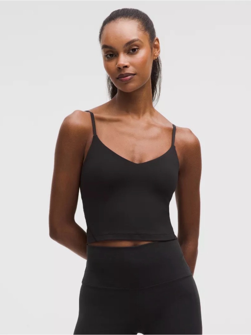 NWT Lululemon Align Cropped Cami Tank A/B Black Size 0 Retired